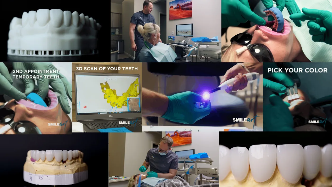 A frame from the Smile Art Dental brand package.